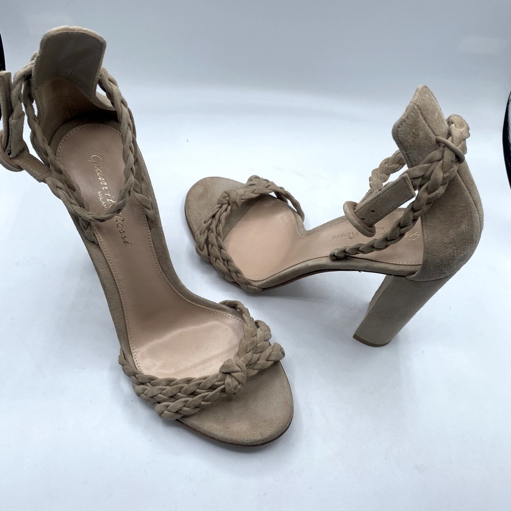 Gianvito Rossi Liya Braided Strap Heel Sandals